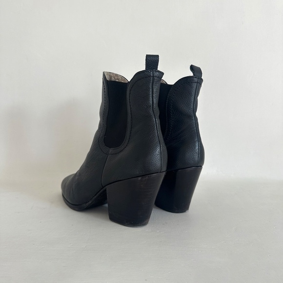 Rachel Comey nasseau black leather ankle boot sherpa lined chelsea booties 7.5 - Picture 6 of 10